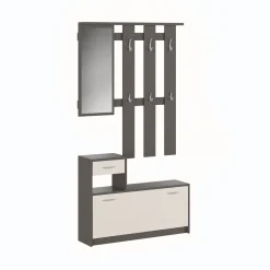 Mobile da ingresso Garolfo, 100x25h180 cm, Beige e Grigio