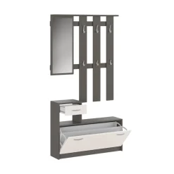 Mobile da ingresso Garolfo, 100x25h180 cm, Beige e Grigio