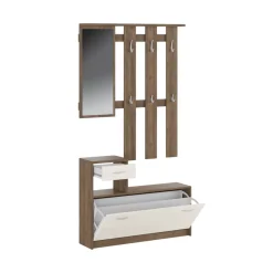 Mobile da ingresso Garolfo, 100x25h180 cm, Quercia e Bianco