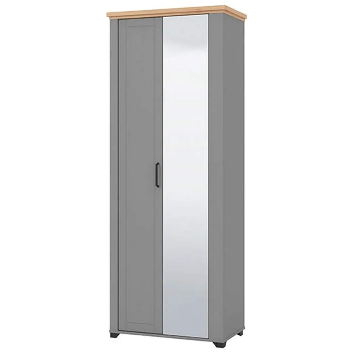Mobili Da Ingresso > Dmora Mobile da Ingresso Grigio Marrone Rovere un Cassetto 2 Ripiani 60.5x41x105h cm, Un'anta - Rogeno Marrone, Grigio Rovere