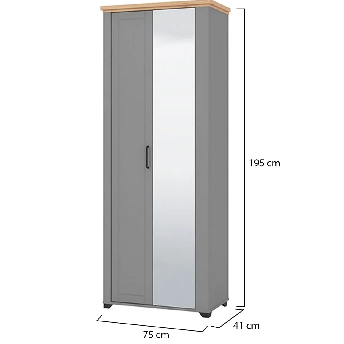 Mobili Da Ingresso > Dmora Mobile da Ingresso Grigio Marrone Rovere un Cassetto 2 Ripiani 60.5x41x105h cm, Un'anta - Rogeno Marrone, Grigio Rovere