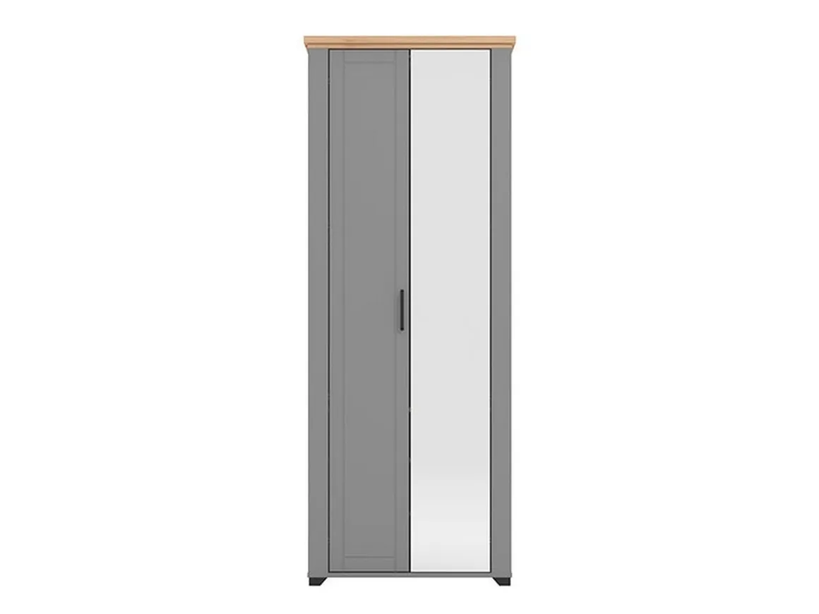 Mobili Da Ingresso > Dmora Mobile da Ingresso Grigio Marrone Rovere un Cassetto 2 Ripiani 60.5x41x105h cm, Un'anta - Rogeno Marrone, Grigio Rovere