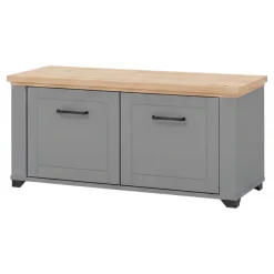 Mobile da Ingresso Grigio Marrone Rovere un Ripiano 2 Ante 103.5x41x47.5h cm, 2 Vani - Menfi