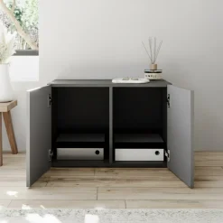Mobili Da Ingresso > Dmora Mobile da Ingresso 2 Paia con Scarpiera 63x35x41h cm, 2 Ante - Scorrano Grigio