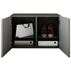 Mobili Da Ingresso > Dmora Mobile da Ingresso 2 Paia con Scarpiera 63x35x41h cm, 2 Ante - Scorrano Grigio