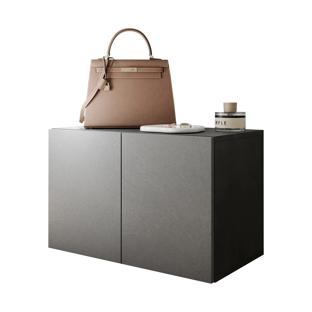 Mobili Da Ingresso > Dmora Mobile da Ingresso 2 Paia con Scarpiera 63x35x41h cm, 2 Ante - Scorrano Grigio