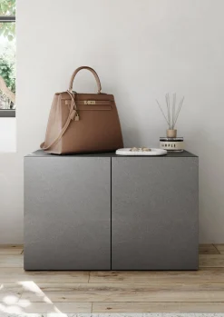 Mobili Da Ingresso > Dmora Mobile da Ingresso 2 Paia con Scarpiera 63x35x41h cm, 2 Ante - Scorrano Grigio