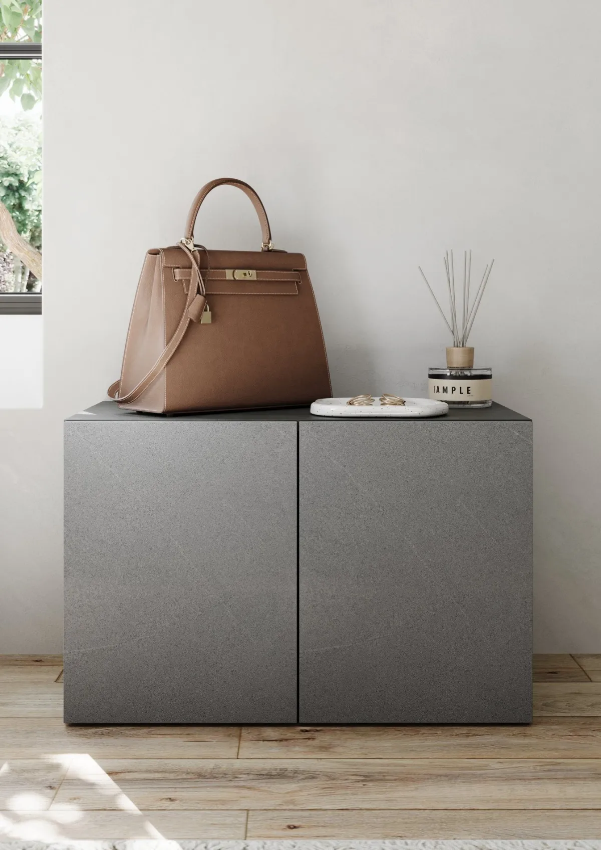 Mobili Da Ingresso > Dmora Mobile da Ingresso 2 Paia con Scarpiera 63x35x41h cm, 2 Ante - Scorrano Grigio