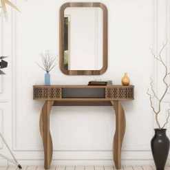 Mobili Da Ingresso > Dmora Mobile da Ingresso Marrone Noce Nero 8 Ripiani Appendiabiti 90x35x200h cm, Apertura Battente - Pecchi Nero, Marrone Noce