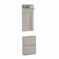 Mobili Da Ingresso > Dmora Mobile da Ingresso Appendiabiti Apertura a Ribalta 54x28x181h cm, 2 Ante - Sestola Marrone Olmo