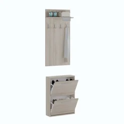 Mobili Da Ingresso > Dmora Mobile da Ingresso Appendiabiti Apertura a Ribalta 54x28x181h cm, 2 Ante - Sestola Marrone Olmo