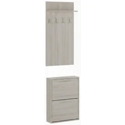 Mobili Da Ingresso > Dmora Mobile da Ingresso Appendiabiti Apertura a Ribalta 54x28x181h cm, 2 Ante - Sestola Marrone Olmo