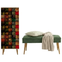 Mobile da Ingresso Marrone Quercia Verde 16 Paia Cassetti 50x38x135h cm, 7 Ripiani - Podgorica