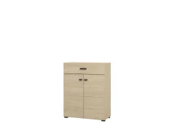 Mobili Da Ingresso > Dmora Mobile da Ingresso Marrone Rovere Grigio Specchio Incluso 4 Ripiani 100x29x191.5h cm, Appendiabiti - Tonengo Grigio, Marrone Rovere