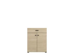 Mobili Da Ingresso > Dmora Mobile da Ingresso Marrone Rovere Grigio Specchio Incluso 4 Ripiani 100x29x191.5h cm, Appendiabiti - Tonengo Grigio, Marrone Rovere