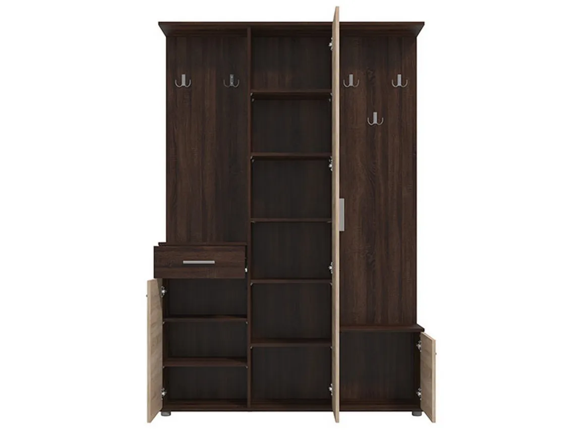 Mobili Da Ingresso > Dmora Mobile da Ingresso Marrone Rovere Marrone Rovere Specchio Incluso 2 Ripiani 105x30x85h cm, Modulabile - Gazzuolo Marrone Rovere, Marrone Rovere
