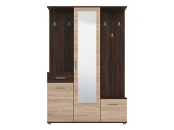 Mobili Da Ingresso > Dmora Mobile da Ingresso Marrone Rovere Marrone Rovere Specchio Incluso 2 Ripiani 105x30x85h cm, Modulabile - Gazzuolo Marrone Rovere, Marrone Rovere