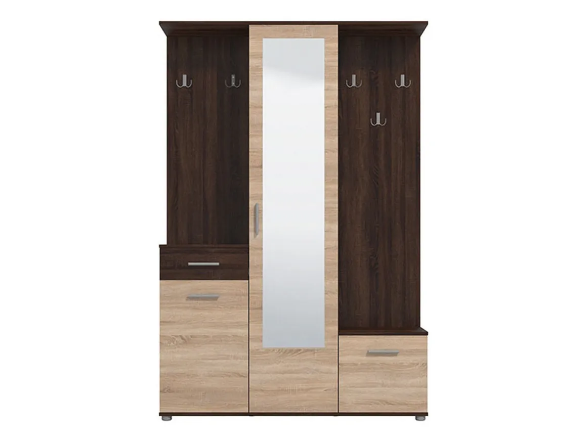 Mobili Da Ingresso > Dmora Mobile da Ingresso Marrone Rovere Marrone Rovere Specchio Incluso 2 Ripiani 105x30x85h cm, Modulabile - Gazzuolo Marrone Rovere, Marrone Rovere