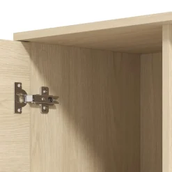 Mobili Da Ingresso > Dmora Mobile da Ingresso Marrone Rovere Nero Specchio Incluso Modulabile 100x30x76h cm, 2 Ripiani - Recale Nero, Marrone Rovere