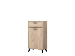 Mobili Da Ingresso > Dmora Mobile da Ingresso Marrone Rovere Nero un Ripiano 2 Ante 77x35x40.5h cm, 2 Vani - Druento Nero, Marrone Rovere