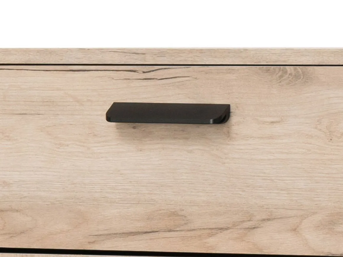 Mobili Da Ingresso > Dmora Mobile da Ingresso Marrone Rovere Nero un Ripiano 2 Ante 77x35x40.5h cm, 2 Vani - Druento Nero, Marrone Rovere