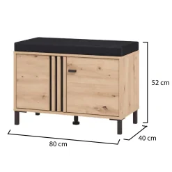 Mobili Da Ingresso > Dmora Mobile da Ingresso Marrone Rovere Nodi Grigio Scuro un Ripiano Apertura Battente 80x40x49h cm, 2 Ante - Pincara Grigio Scuro, Marrone Rovere Nodi