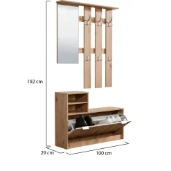 Mobili Da Ingresso > Dmora Mobile da Ingresso Marrone Rovere Nodi Nero Antracite 6 Paia 7 Ripiani 74x33x183h cm, Appendiabiti - Formigaro Nero Antracite, Marrone Rovere Nodi