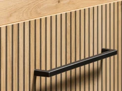 Mobile da Ingresso Marrone Rovere Nodi Nero un Cassetto 2 Ripiani 54.5x40x101.5h cm, Un'anta - Pincara