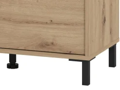 Mobili Da Ingresso > Dmora Mobile da Ingresso Marrone Rovere Nodi Nero un Ripiano 2 Ante 80x40x57h cm, 2 Vani - Varmo Nero, Marrone Rovere Nodi