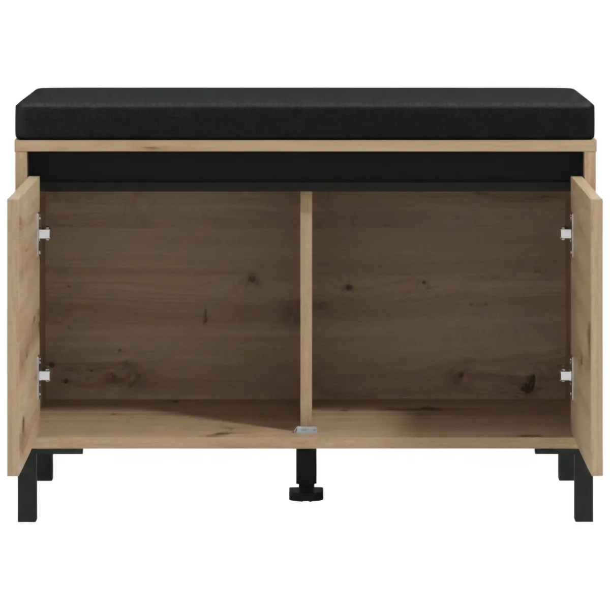 Mobili Da Ingresso > Dmora Mobile da Ingresso Marrone Rovere Nodi Nero un Ripiano 2 Ante 80x40x57h cm, 2 Vani - Varmo Nero, Marrone Rovere Nodi