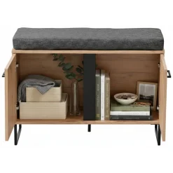 Mobili Da Ingresso > Dmora Mobile da Ingresso Specchio Incluso un Ripiano 79x19.5x132h cm, Appendiabiti - Lanze Marrone Rovere Nodi