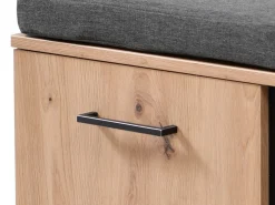 Mobile da Ingresso Marrone Rovere Nodi Nero un Ripiano 2 Ante 84.5x35x59.5h cm, 2 Vani - Roascio
