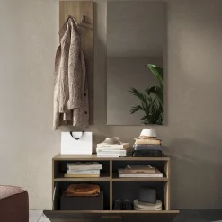 Mobili Da Ingresso > Dmora Mobile da Ingresso Specchio Incluso un Ripiano 82x30x15h cm, Modulabile - Cremano Marrone Rovere
