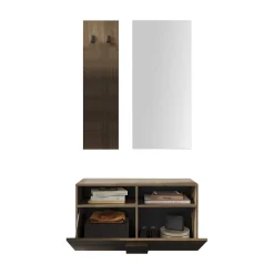 Mobili Da Ingresso > Dmora Mobile da Ingresso Specchio Incluso un Ripiano 82x30x15h cm, Modulabile - Cremano Marrone Rovere