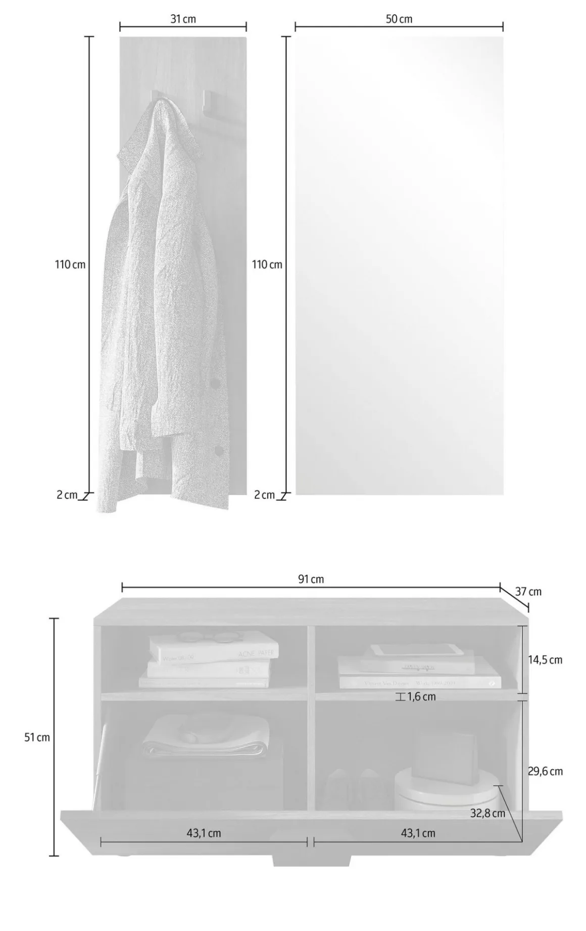 Mobili Da Ingresso > Dmora Mobile da Ingresso Specchio Incluso un Ripiano 82x30x15h cm, Modulabile - Cremano Marrone Rovere