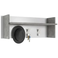 Mobile da ingresso minimal sospeso bianco e cemento 90x34h cm - Angry