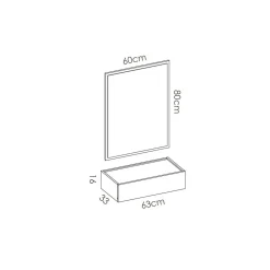 Mobile da ingresso piccolo con specchio e 1 cassetto bianco e rovere 33x16h cm - Astolfo