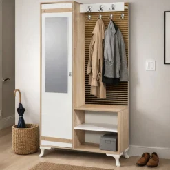 Mobili Da Ingresso|Ingresso > Dmora Mobile da ingresso quercia 90x194h cm - Savina Marrone Quercia