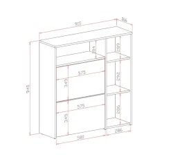 Mobili Da Ingresso > Dmora Mobile da ingresso Scultore, 92x27h94 cm, Antracite e Cemento Grigio Cemento, Nero Antracite