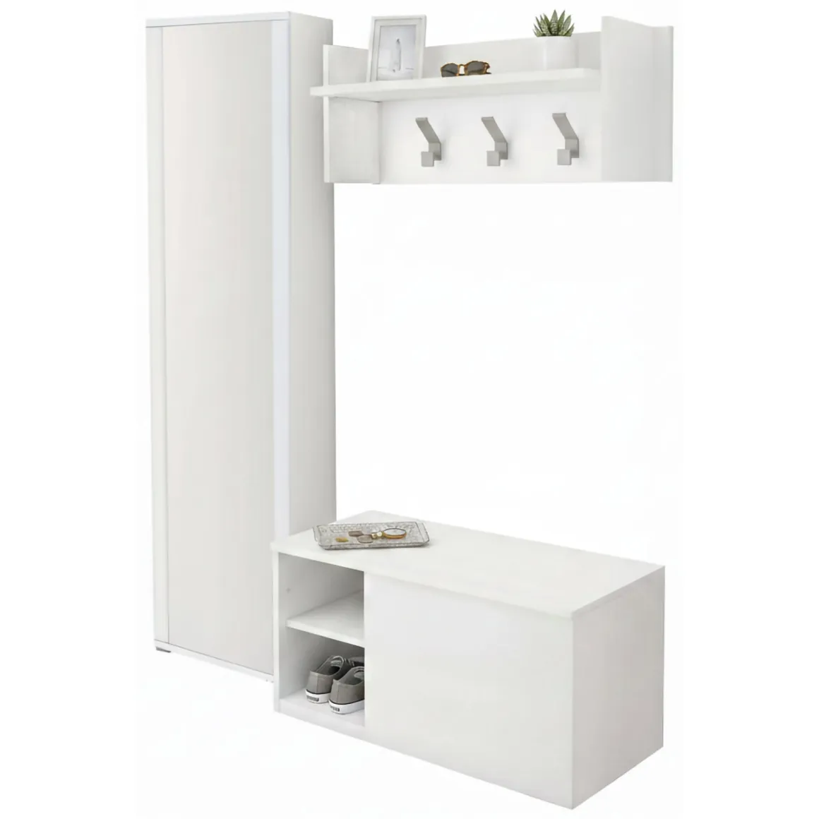 Mobile da ingresso sospeso 2 ante bianco 90x45h cm - Tanzanite