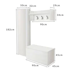Mobile da ingresso sospeso 2 ante bianco 90x45h cm - Tanzanite
