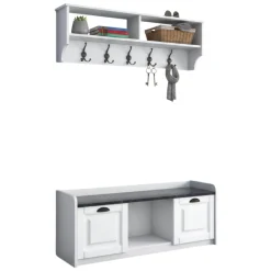Mobili Da Ingresso|Ingresso > Dmora Mobile da ingresso sospeso 2 ante bianco e rovere 77x91h cm - Alambicco Marrone, Bianco Rovere