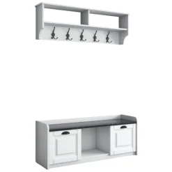 Mobile da ingresso sospeso 2 ante bianco e grigio 120x37h cm - Frank