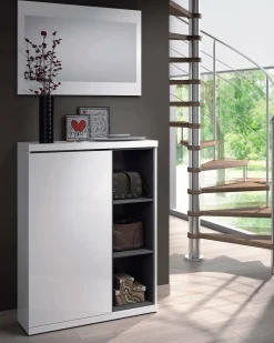 Mobile da ingresso sospeso bianco e grigio cenere 79x108h cm - Volturno