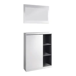 Mobile da ingresso sospeso bianco e grigio cenere 79x108h cm - Volturno