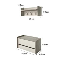 Mobili Da Ingresso|Ingresso > Dmora Mobile da ingresso sospeso con cassetto 90x46h cm - Actinolite Bianco