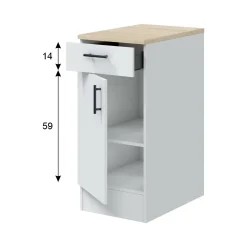 Mobili Dispensa > Dmora Mobile dispensa 40x90h cm bianco e rovere - Orvia Marrone, Bianco Rovere