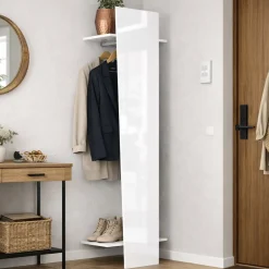 Mobili Da Ingresso|Ingresso > Dmora Mobile ingresso a muro moderno 50x200h cm - Allinko Bianco Lucido
