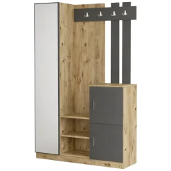 Mobile ingresso 2 ante quercia e antracite 113x179h cm - Arco