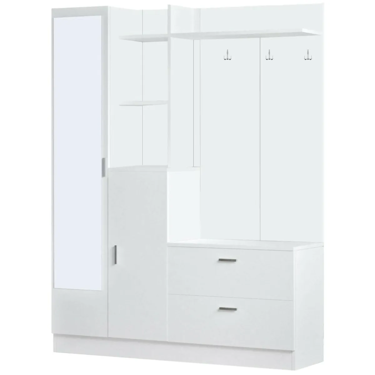 Mobili Da Ingresso|Ingresso > Dmora Mobile ingresso appendiabiti 140x181h cm - Anumali Bianco